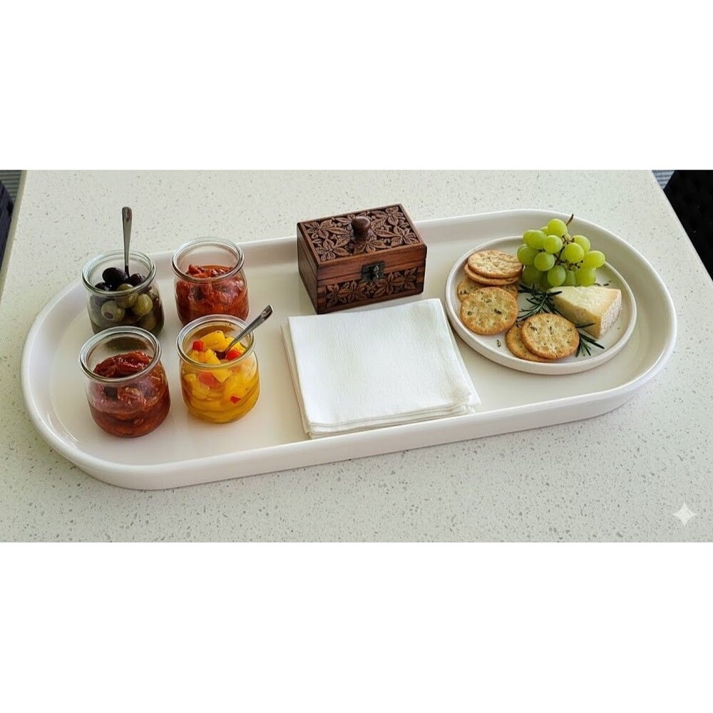 RAE DUNN Artisan Collection 15" x 6" Oblong Organizer/Vanity/Serving Plate Tray
